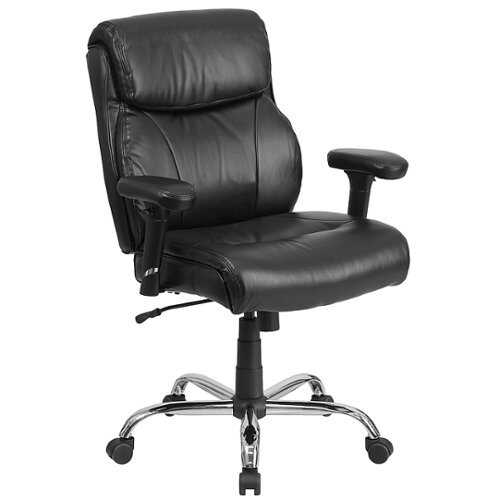 Flash Furniture - Big & Tall 400 lb. Rated Mid-Back Ergonomic Task Office Chair - Black LeatherSoft