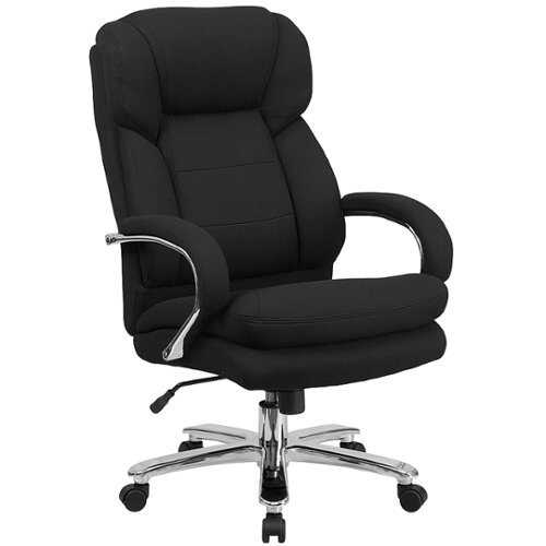 Flash Furniture - HERCULES Series 24/7 Intensive Use Big & Tall 500 lb. Rated Executive Ergonomic Office Chair with Loop Arms - Black Fabric