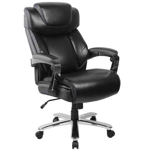 Flash Furniture - Big & Tall 500 lb. Rated LeatherSoft Ergonomic Chair w/Adjustable Headrest - Black