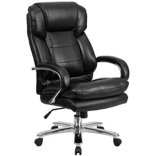 Flash Furniture - Big & Tall Office Chair | Swivel Executive Desk Chair with Wheels - Black LeatherSoft