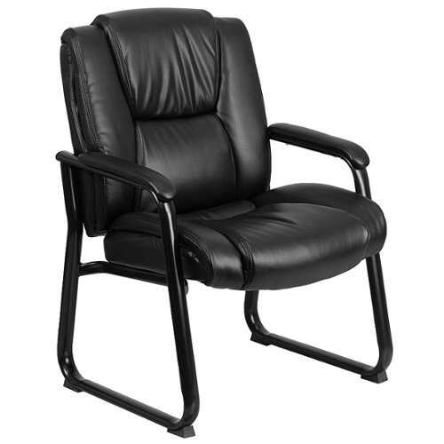 Flash Furniture - Reception Chairs | LeatherSoft Side Chairs for Reception and Office - Black