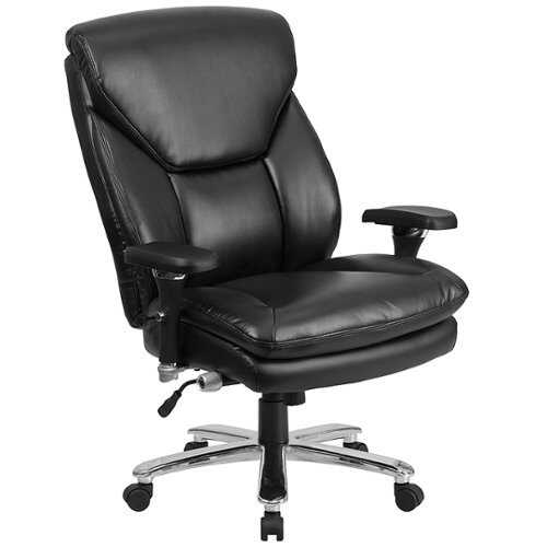 Rent to own Flash Furniture - HERCULES Series 24/7 Intensive Use Big & Tall 400 lb. Rated Ergonomic Office Chair with Lumbar Knob - Black LeatherSoft