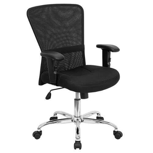 Flash Furniture - Mid-Back Contemporary Swivel Task Office Chair - Black Mesh/Chrome