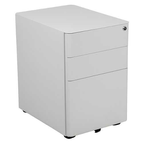 Flash Furniture - Modern 3-Drawer Mobile Locking Filing Cabinet Storage Organizer-White - White