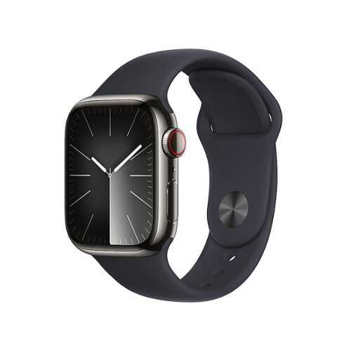 Rent to own Apple Watch Series 9 (GPS + Cellular) 41mm Graphite Stainless Steel Case with Midnight Sport Band - M/L - Graphite (AT&T)