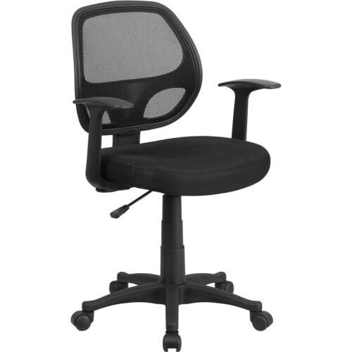 Flash Furniture - Mid-Back Mesh Swivel Task Office Chair with T-Arms - Black