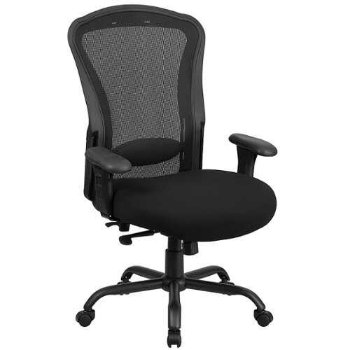 Flash Furniture - HERCULES Series 24/7 Intensive Use Big & Tall 400 lb. Rated Mesh Multifunction Synchro-Tilt Ergonomic Office Chair - Black