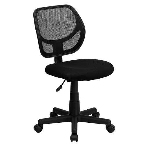 Flash Furniture - Low Back Mesh Swivel Task Office Chair with Curved Square Back - Black