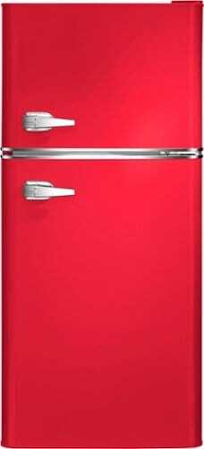 Rent To Own - Insignia™ - 4.5 Cu. Ft. Retro Mini Fridge with Top Freezer - Red