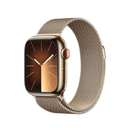Rent to own Apple Watch Series 9 (GPS + Cellular) 41mm Gold Stainless Steel Case with Gold Milanese Loop - Gold (Verizon)