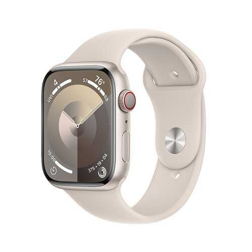 Rent to own Apple Watch Series 9 (GPS + Cellular) 45mm Starlight Aluminum Case with Starlight Sport Band - S/M - Starlight (Verizon)