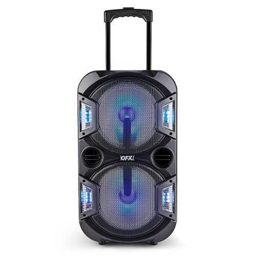 Rent to own QFX - 2 x 10" Trolley and Wheels BT Speaker Rechargeable - Black