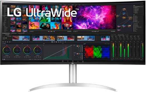LG - 40” Curved UltraWide WHUD HDR10 Nano IPS Monitor with Thunderbolt 4 - Silver - Silver/White