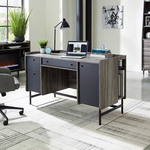 Sauder - Harvey Park Home Office Desk - Jet Acacia