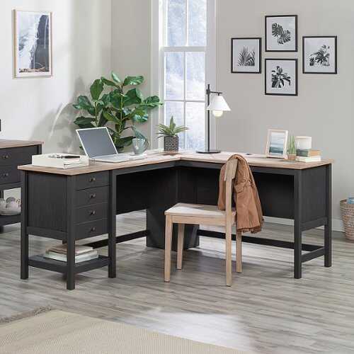 Sauder - Cottage Road L Desk - Raven Oak