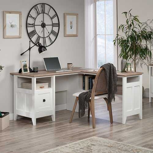 Sauder - August Hill  L-Desk - Soft White