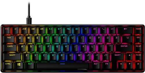 HyperX - Alloy Origins 65% Compact Wired Mechanical Red Linear Switch Gaming Keyboard with RGB Lighting - Black