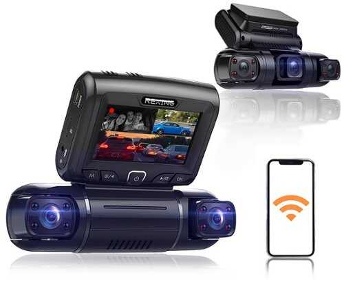 Rent to own Rexing - S3 1080p 3-Channel Wi-Fi Dash Cam with Built-in GPS - Black