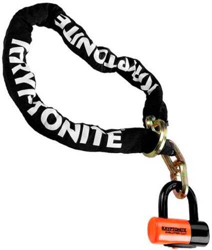 Rent to own Kryptonite - New York Cinch Ring Chain 1213 (12mm x 130cm) with EVS4 Disc Lock 14mm - Black and Orange