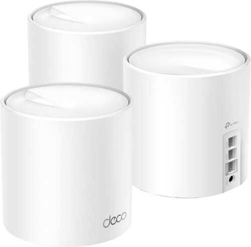Rent to own TP-Link - Deco AX4300 Pro Dual-Band Wi-Fi 6 Mesh Wi-Fi System (3-Pack), Multi-Gig with 2.5 Gbps Port - White