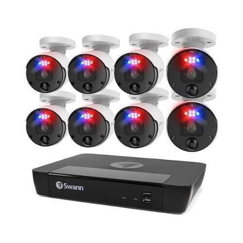 Rent To Own - Swann - ProEnforcer 8-Channel, 8-Cameras Indoor/Outdoor Wired 12MP Ultra HD 4TB NVR Security System - White