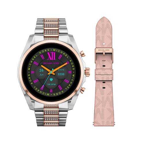 Michael Kors Gen 6 Bradshaw Two-Tone Stainless Steel Smartwatch with Strap Set - Rose Gold, Silver, Pink