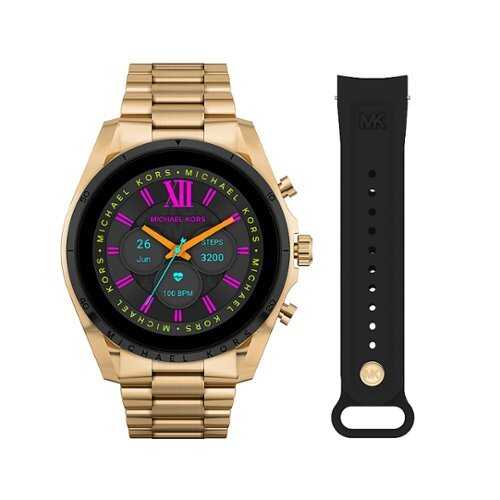 Michael Kors Gen 6 Bradshaw Gold-Tone Stainless Steel Smartwatch with Strap Set - Gold, Black
