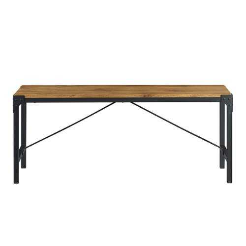 Rent to own Walker Edison - Urban Industrial Metal and Wood Dining Bench - Barnwood