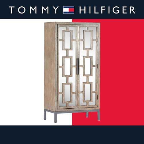 Rent to own Tommy Hilfiger - Hayworth Tall 2-Door Accent Cabinet - Ash Gray