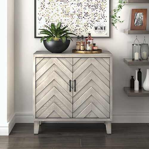 Rent to own Finch - Friedman Bar 2-Door Cabinet with Wine Storage - Gray