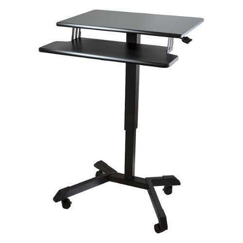 Victor - Mobile Adjustable Standing Desk with Keyboard Tray - Black