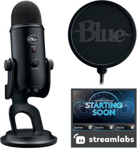 Rent to own Logitech - Blue Yeti Game Streaming USB Condenser Microphone Kit with Blue VO!CE, Exclusive Streamlabs Themes, Custom Pop Filter