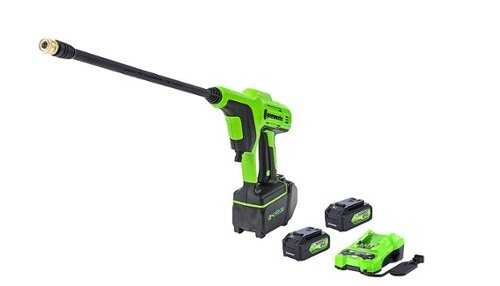 Rent to own Greenworks - 24-Volt (600 PSI) Portable Power Cleaner (2 x 2.0Ah USB Batteries and Charger Included) - Green