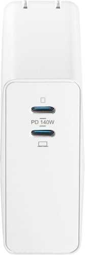 Rent to own Insignia™ - 140W Dual Port USB-C Compact Wall Charger Kit for MacBook Pro 16” & Other Devices - White