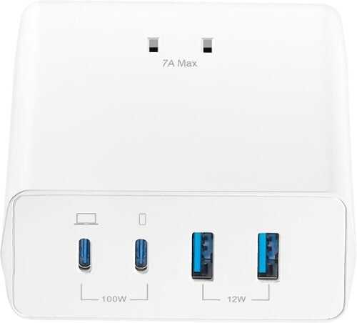 Rent to own Insignia™ - 100W 4-Port USB and USB-C Desktop Charger Kit for MacBook Pro and More - White