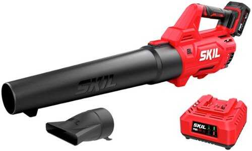 Rent to own Skil - PWR CORE 20 Brushless 20V 400 CFM Leaf Blower with 4.0Ah Battery and Charger - Red/black