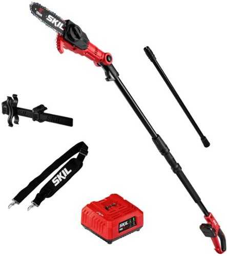 Rent to own Skil - PWR CORE 20 8-In Pole Saw with Battery and Charger - Red/black
