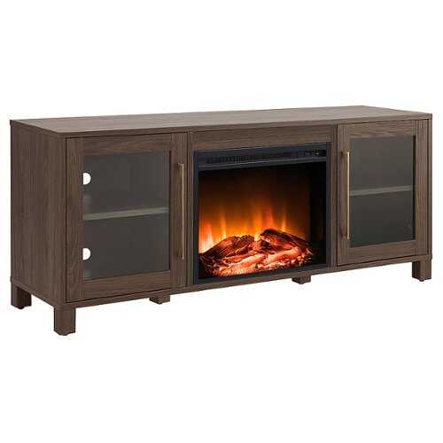 Rent to own Camden&Wells - Quincy Crystal Fireplace TV Stand for TVs up to 65" - Alder Brown