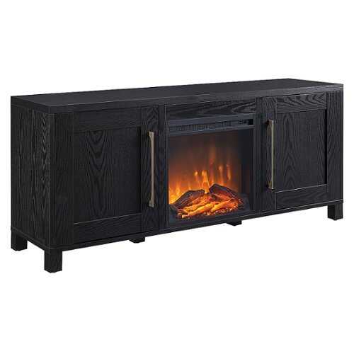 Rent to own Camden&Wells - Chabot Log Fireplace TV Stand for TVs up to 65" - Black Grain