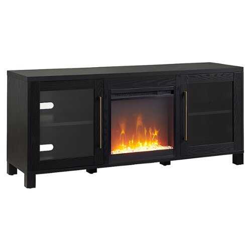 Rent to own Camden&Wells - Quincy Crystal Fireplace TV Stand for TVs up to 65" - Black Grain