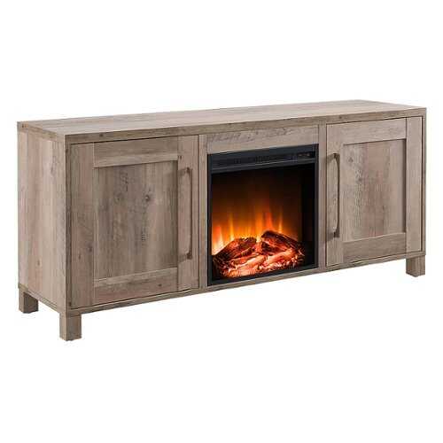 Rent to own Camden&Wells - Chabot Log Fireplace TV Stand for TVs up to 65" - Gray Oak