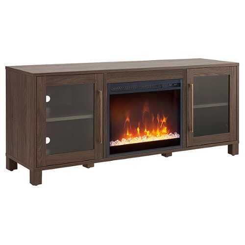 Rent to own Camden&Wells - Quincy Log Fireplace TV Stand for TVs up to 65" - Alder Brown