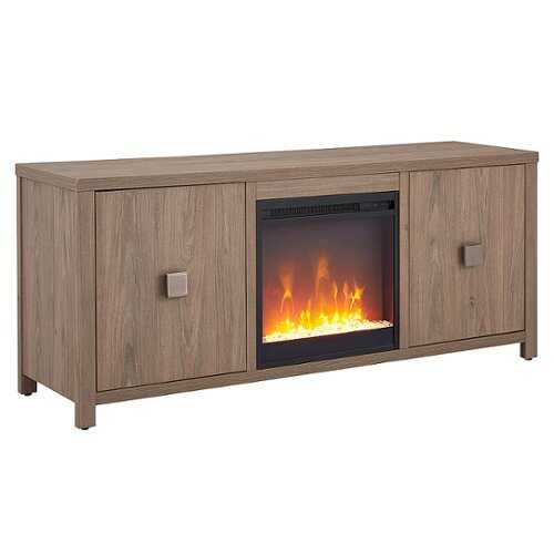 Rent to own Camden&Wells - Juniper Crystal Fireplace TV Stand for TVs up to 65" - Antiqued Gray Oak