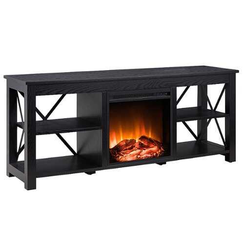 Rent to own Camden&Wells - Sawyer Log Fireplace TV Stand for TVs up to 65" - Black