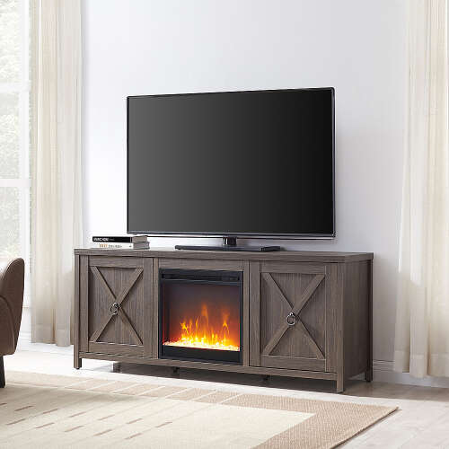 Rent to own Camden&Wells - Granger Crystal Fireplace TV Stand for TVs up to 65" - Alder Brown