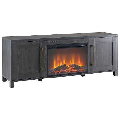 Rent to own Camden&Wells - Chabot Log Fireplace TV Stand for TVs up to 80" - Charcoal Gray