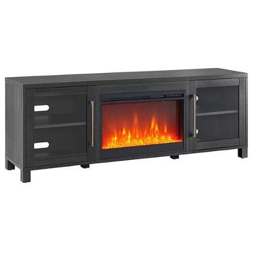 Rent to own Camden&Wells - Quincy Crystal Fireplace TV Stand for TVs up to 80" - Charcoal Gray