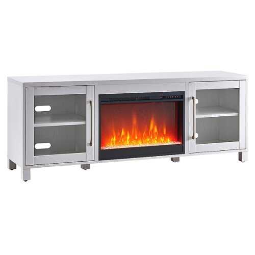Rent to own Camden&Wells - Quincy Crystal Fireplace TV Stand for TVs up to 80" - White