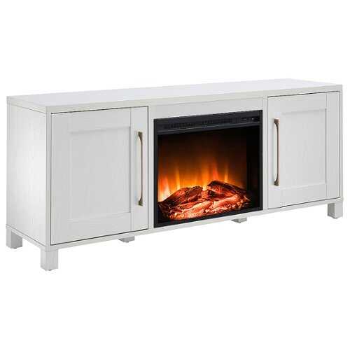 Rent to own Camden&Wells - Chabot Log Fireplace TV Stand for TVs up to 65" - White