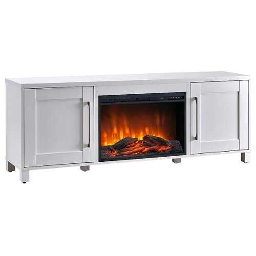 Rent to own Camden&Wells - Chabot Log Fireplace TV Stand for TVs up to 80" - White